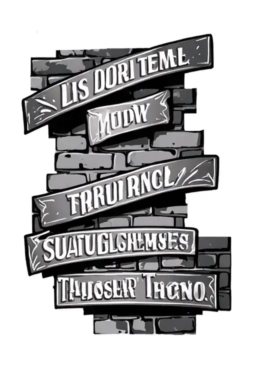 brick wall with names incorporated tattoo design idea
