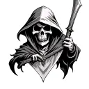 Grim Reaper Scythe tattoo design idea