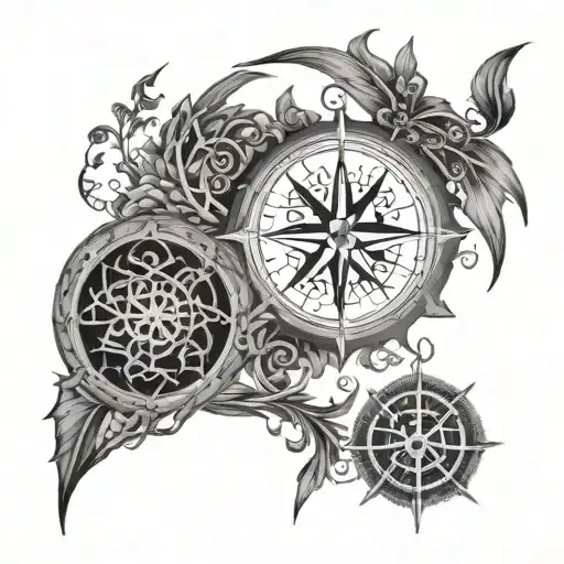 Nordic symbols of life and the Nordic compass tattoo design idea