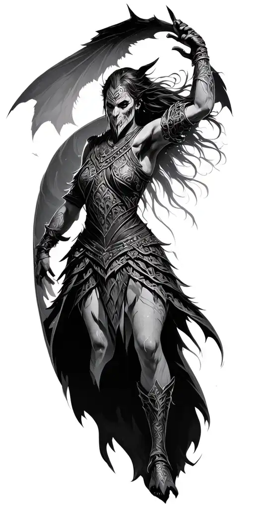 Design should come from the video game Dark Souls 3. Has to feature dancer of the boreal valley. s tattoo design idea