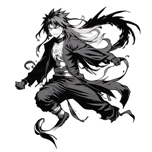 solo leveling anime plus demon slayer plus naruto tattoo design idea