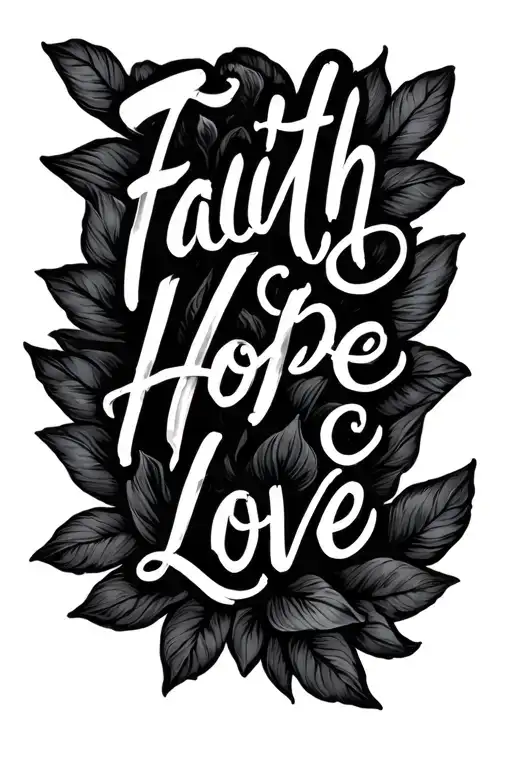 faith hope love letter written tattoo design idea