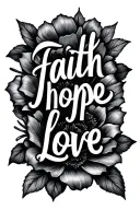 faith hope love letter written tattoo design idea