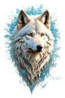 white wolf tattoo design idea