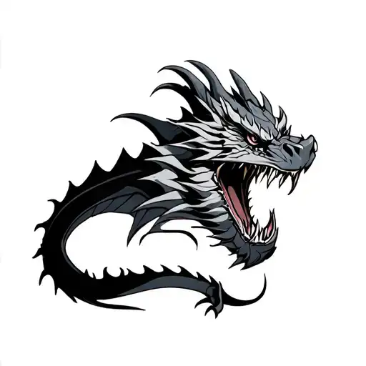 Dragon angry tattoo design idea