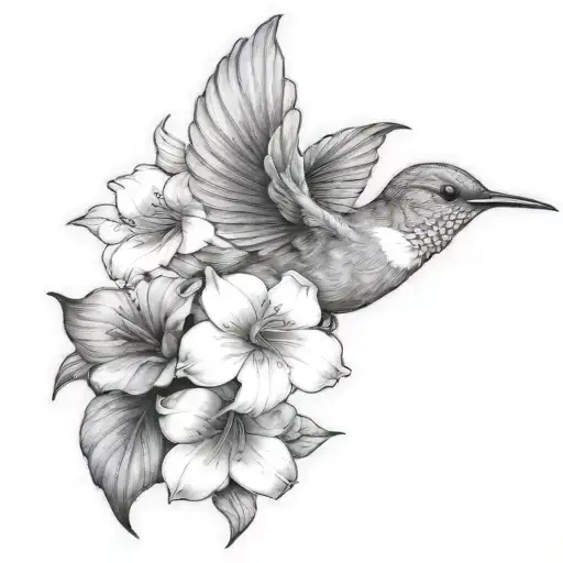 humming-bird tattoo design idea