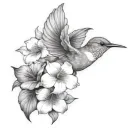 humming-bird tattoo design idea