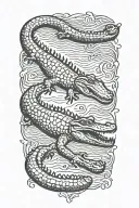 alligator swimming tattoo design idea