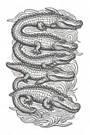 alligator swimming tattoo design idea