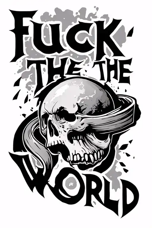 fuck the world tattoo design idea
