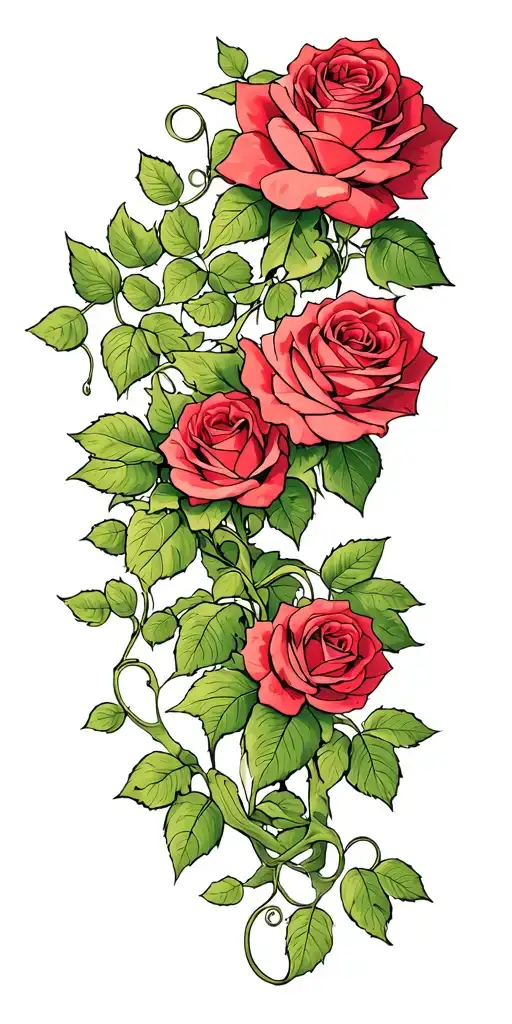 rose vines wrapping upward from elbow length tattoo tattoo design idea