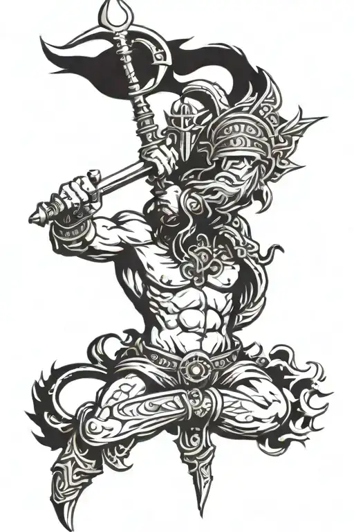 all religions gods of war tattoo design idea