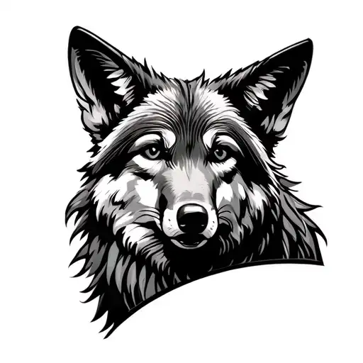 colter wall coyote with background tattoo design idea