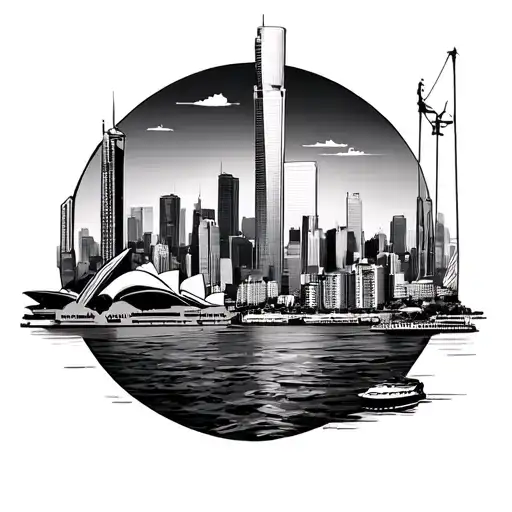 Marina Bay Sands, Burj Khalifa, Golden Gate Bridge, Table Mountain, Stockholm City Hall, Grand Canyon, Taj Mahal, Sydney tattoo design idea