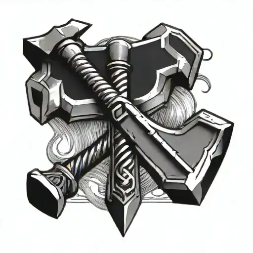 thor hammer tattoo design idea
