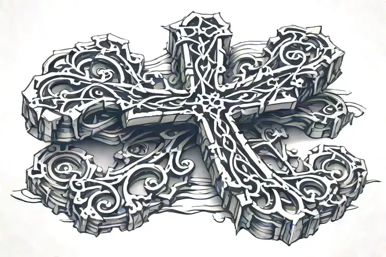cross wrapped tattoo design idea