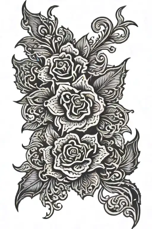 tooled leather with western tattoo design idea