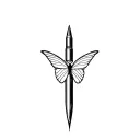 bullet with butterfly wings tattoo design idea