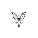 bullet with butterfly wings tattoo design idea