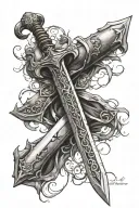 templar sword tattoo design idea