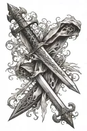 templar sword tattoo design idea