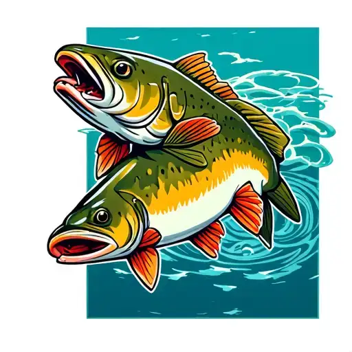 trout tattoo design idea