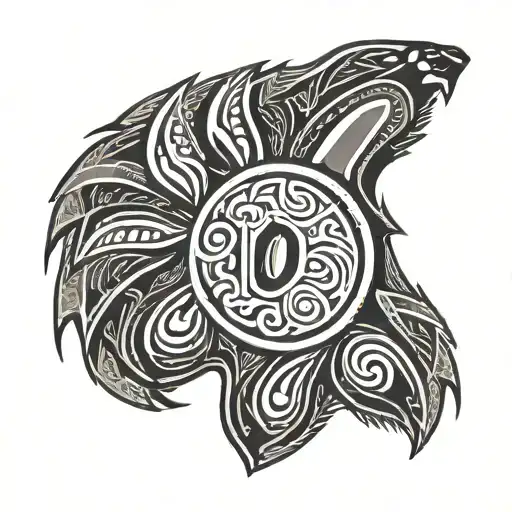 A tribal-inspired design featuring a bear claw marks forming the number 10, in black-grey style tattoo design idea