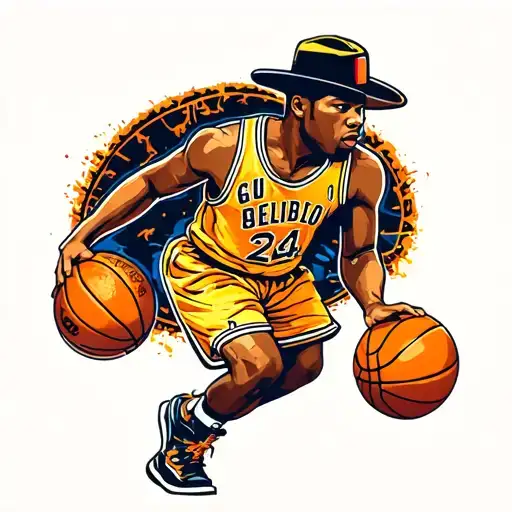 Basketball with Ghetto Fireman written tattoo design idea