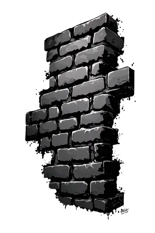 brick wall tattoo design idea
