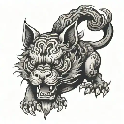 fu dog tattoo design idea