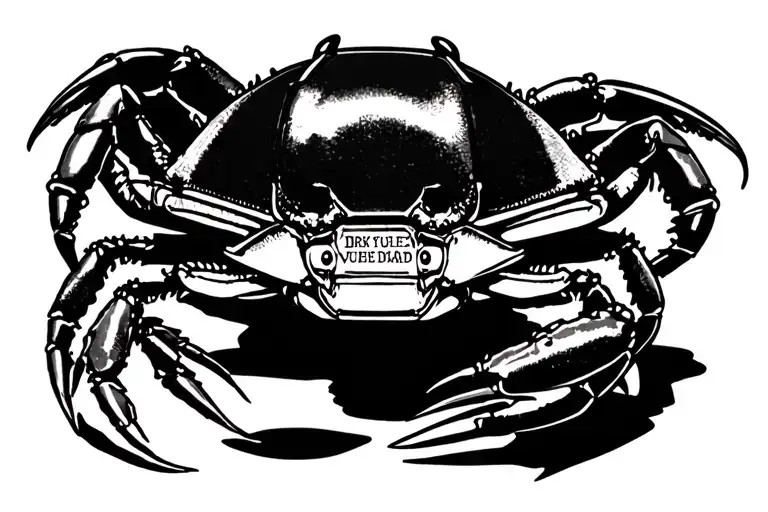 Blue Crab firefighter helmet tattoo design idea