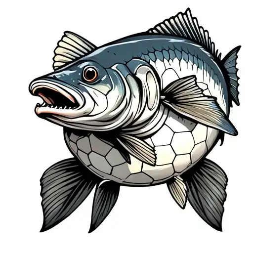 bonefish as a soccer goalkeeper tattoo design idea