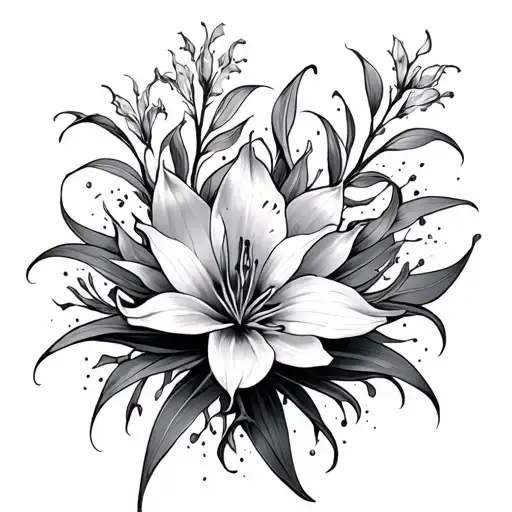 Lycoris radiant on the middle finger on the side tattoo design idea
