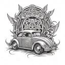 Volkswagen Beetle tattoo design idea