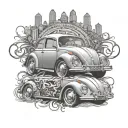 Volkswagen Beetle tattoo design idea