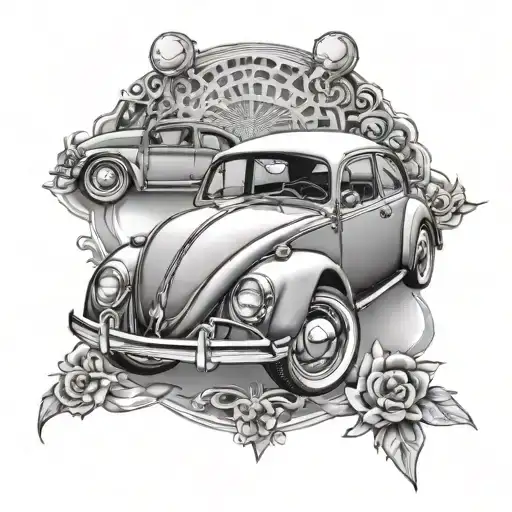 Volkswagen Beetle tattoo design idea