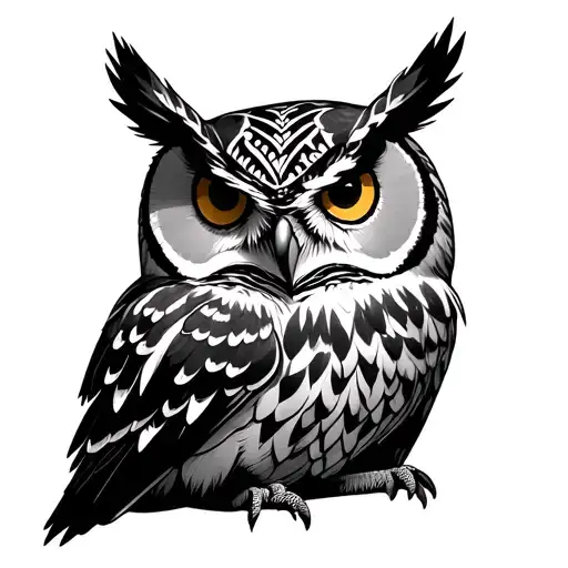 Native American Owl tattoo design idea