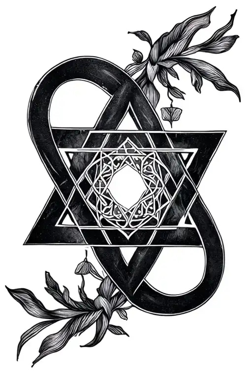 delicate Kabbalah symbols sternum tattoo black for female tattoo design idea