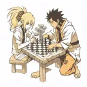Naruto, Sakura and Sasuke playing chess tattoo design idea