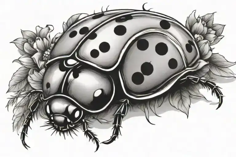 Lady Bug "I love you" tattoo design idea