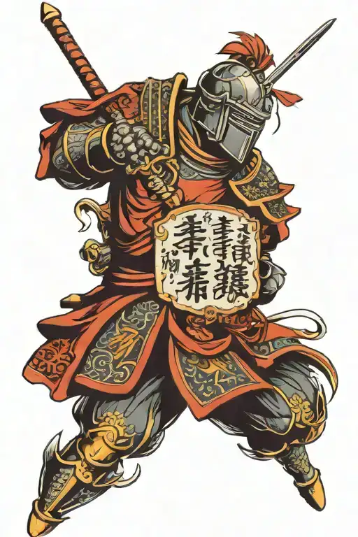 knight and bible verse tattoo design idea