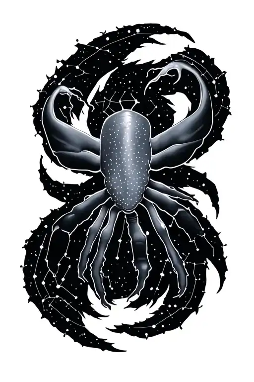 zodiac sign cancer constellation tattoo design idea