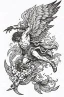 Fall of icarus falling tattoo design idea