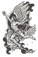 Fall of icarus falling tattoo design idea