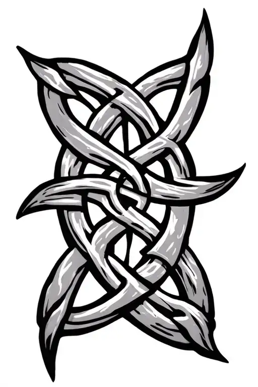 Celtic knotwork intertwined tattoo design idea