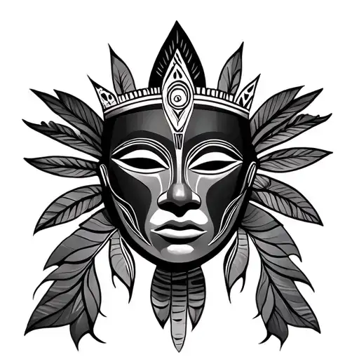 African Mask tattoo design idea