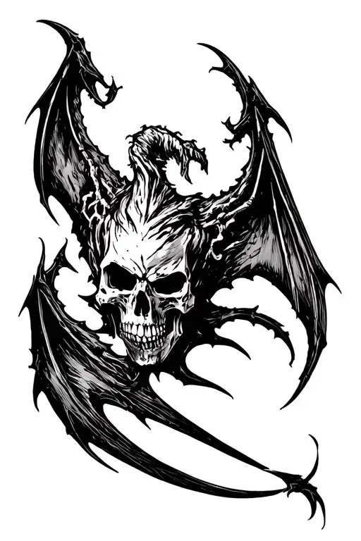deathbat logo tattoo design idea