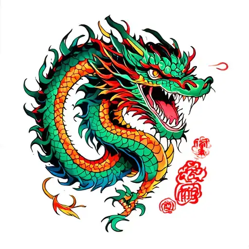 Japanese dragon yakuza tattoo design idea