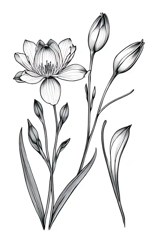 Flowers Jasmine Gardénia Nénuphar Cyclamen Crocus Fanculate Crocus Cyclamen CHARDONS tattoo design idea