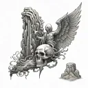 god following me out of the valley of the shadow of death tattoo design idea